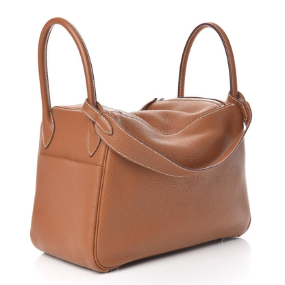 Hermes Taurillon Clemence Lindy 30 Gold 3 of 11
