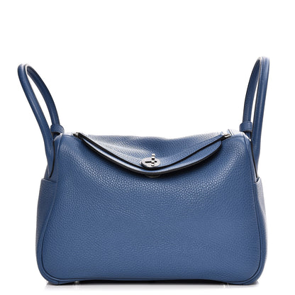 Hermes Taurillon Clemence Verso Lindy 30 Bleu Agate Gris Mouette 1 of 8