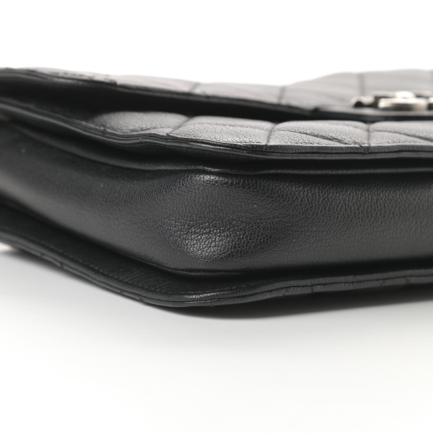 Chanel Goatskin Quilted Large Perfect Edge Flap Black 9 of 14