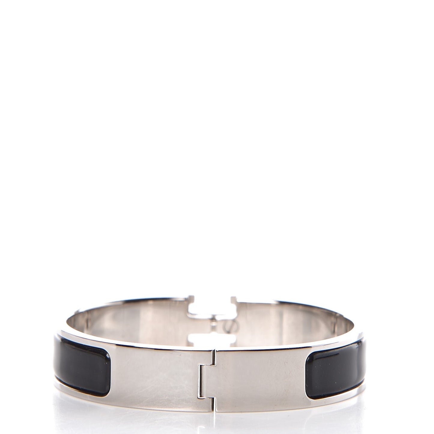 Enamel Narrow Clic Clac H Bracelet PM Black