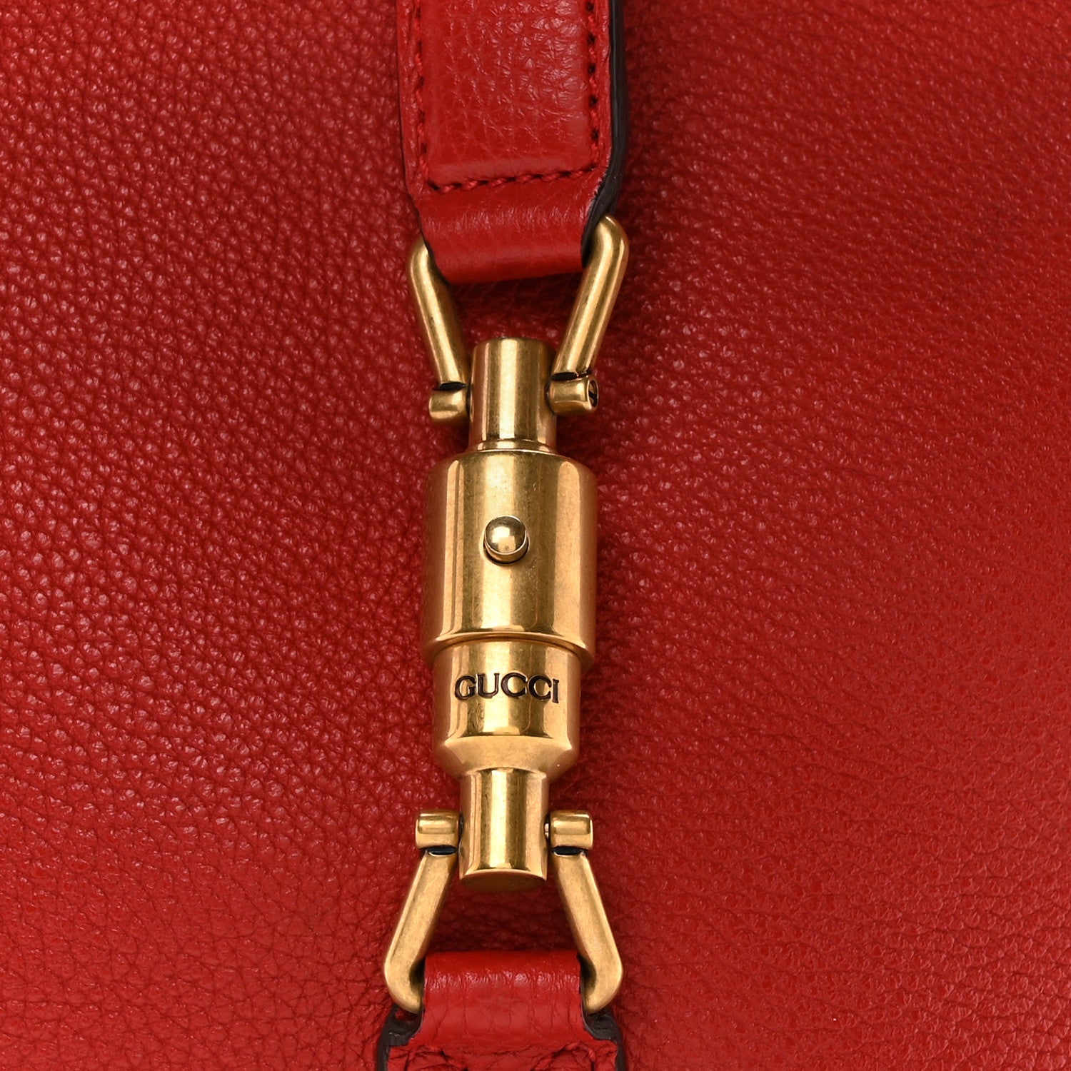 Gucci Soft Grained Calfskin Small Jackie Bucket Bag Red 8 of 10