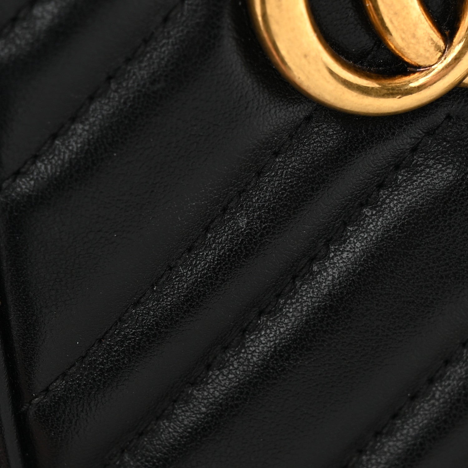 Gucci Calfskin Matelasse Mini GG Marmont Crossbody Bag Black 11 of 13