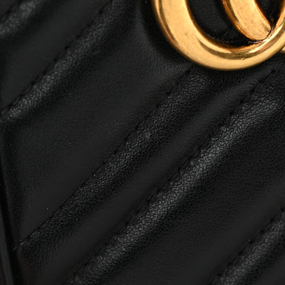 Gucci Calfskin Matelasse Mini GG Marmont Crossbody Bag Black 11 of 13