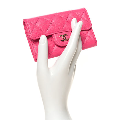 Chanel Caviar Quilted Flap Card Holder Wallet Pink 2 of 10