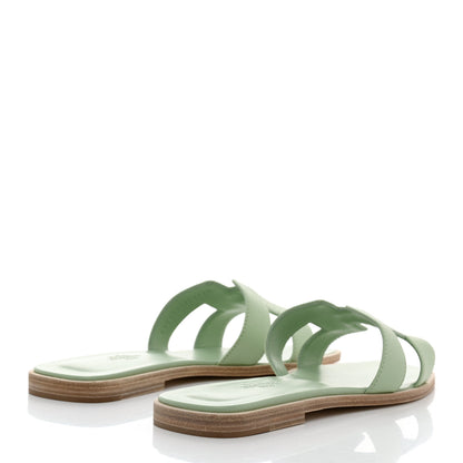 Hermes Epsom Oran Sandals 38 Vert Jade 4 of 8