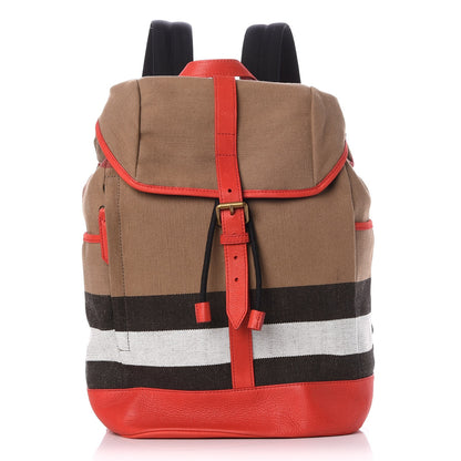 Burberry Canvas Mega Check Drifton Backpack Red 1 of 8