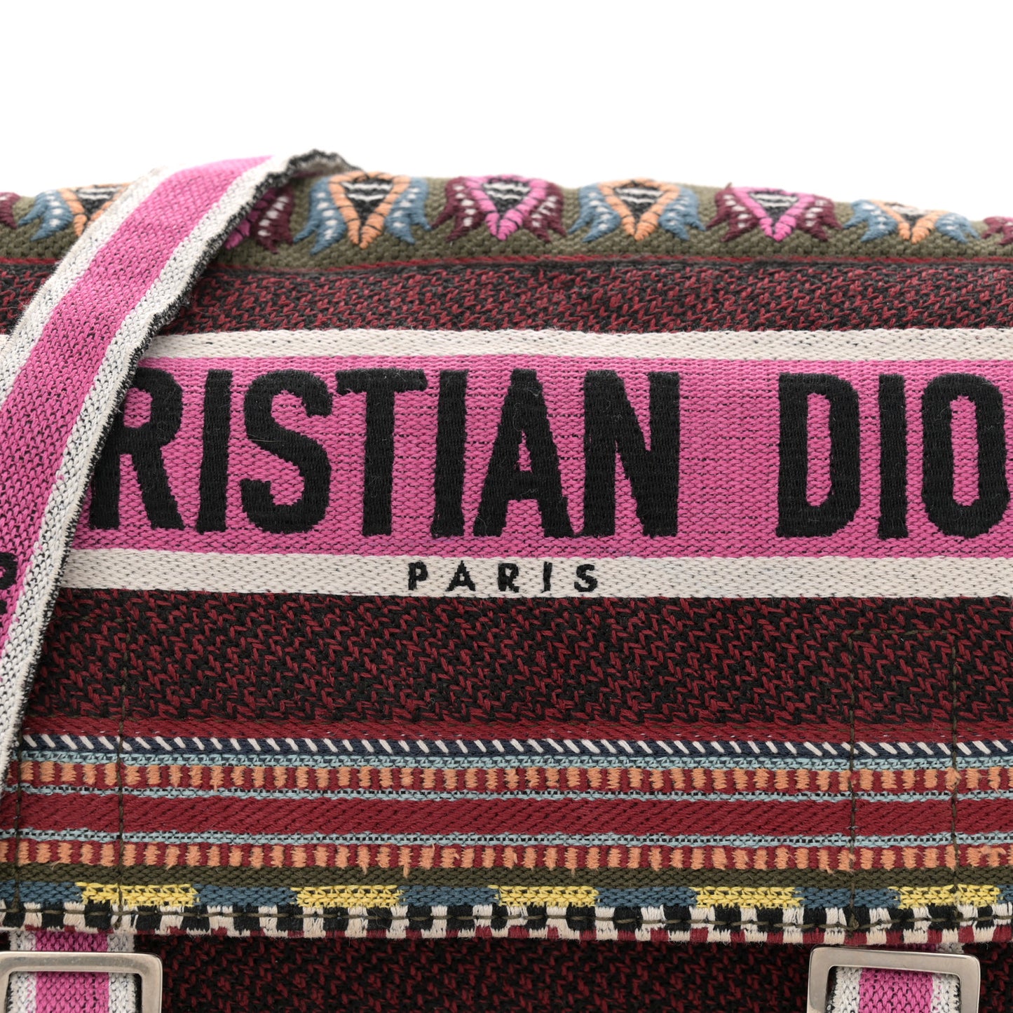 Canvas Embroidered Diorcamp Messenger Vert Multicolor