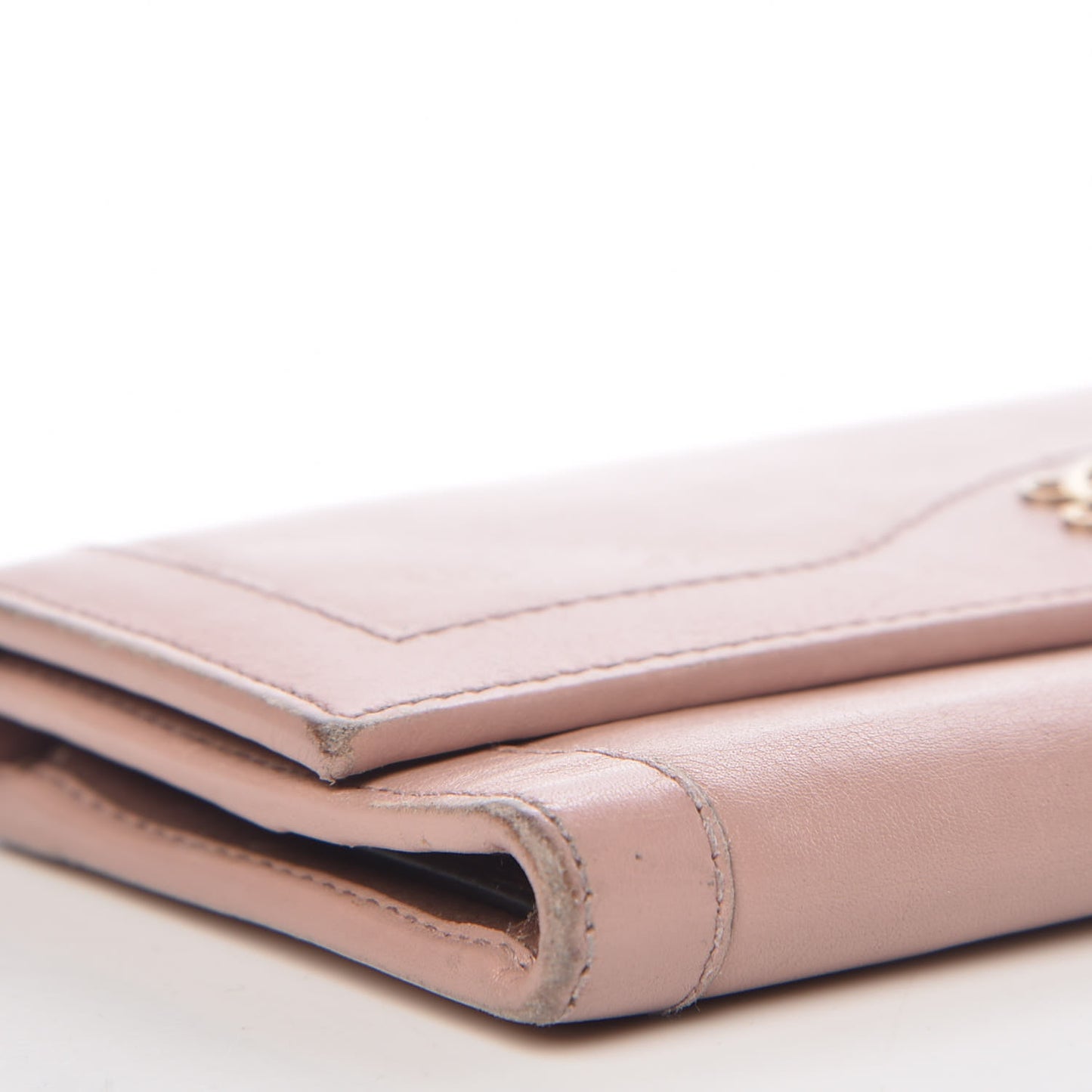 Calfskin Continental Flap Wallet Pink