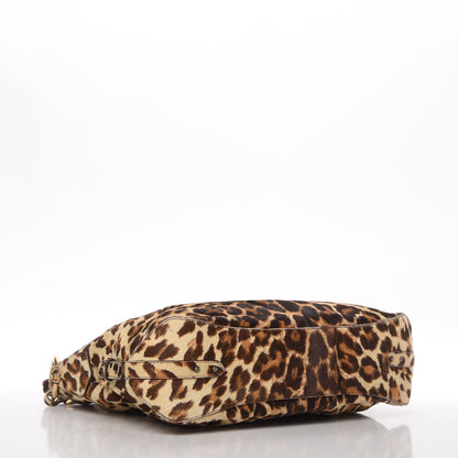 Prada Calf Hair Leopard Print Shoulder Bag Avorio 4 of 14