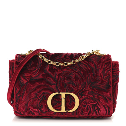 Christian Dior Velvet Rose Medium Caro Bag Rouge 1 of 11