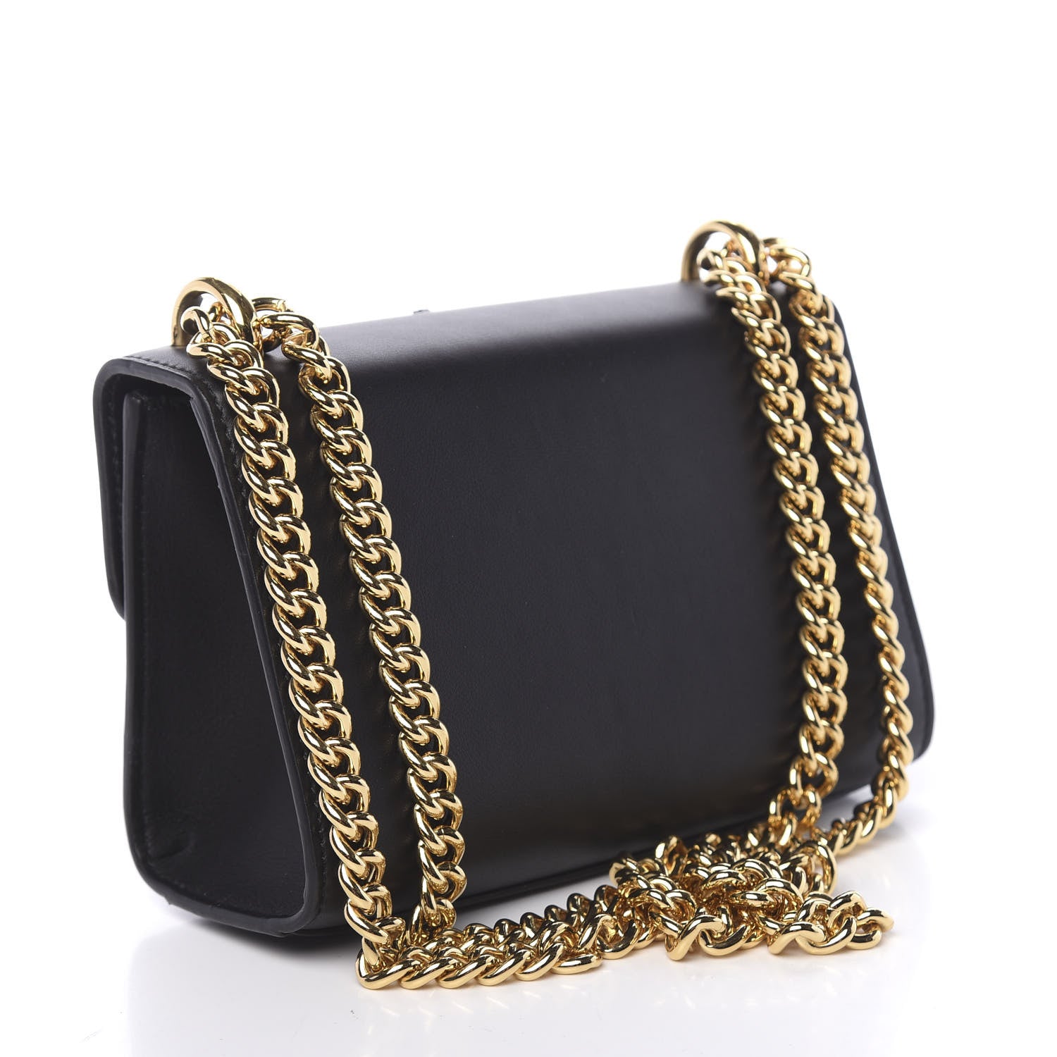 Gucci Calfskin Strawberry Embroidered Small Padlock Shoulder Bag Black 3 of 11