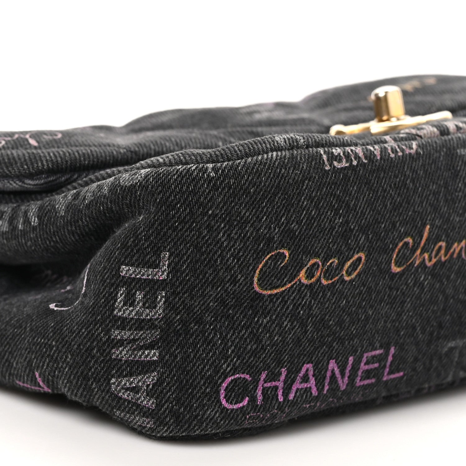 Chanel Denim Quilted Denim Mood Mini Rectangular Flap Black Multicolor 9 of 10