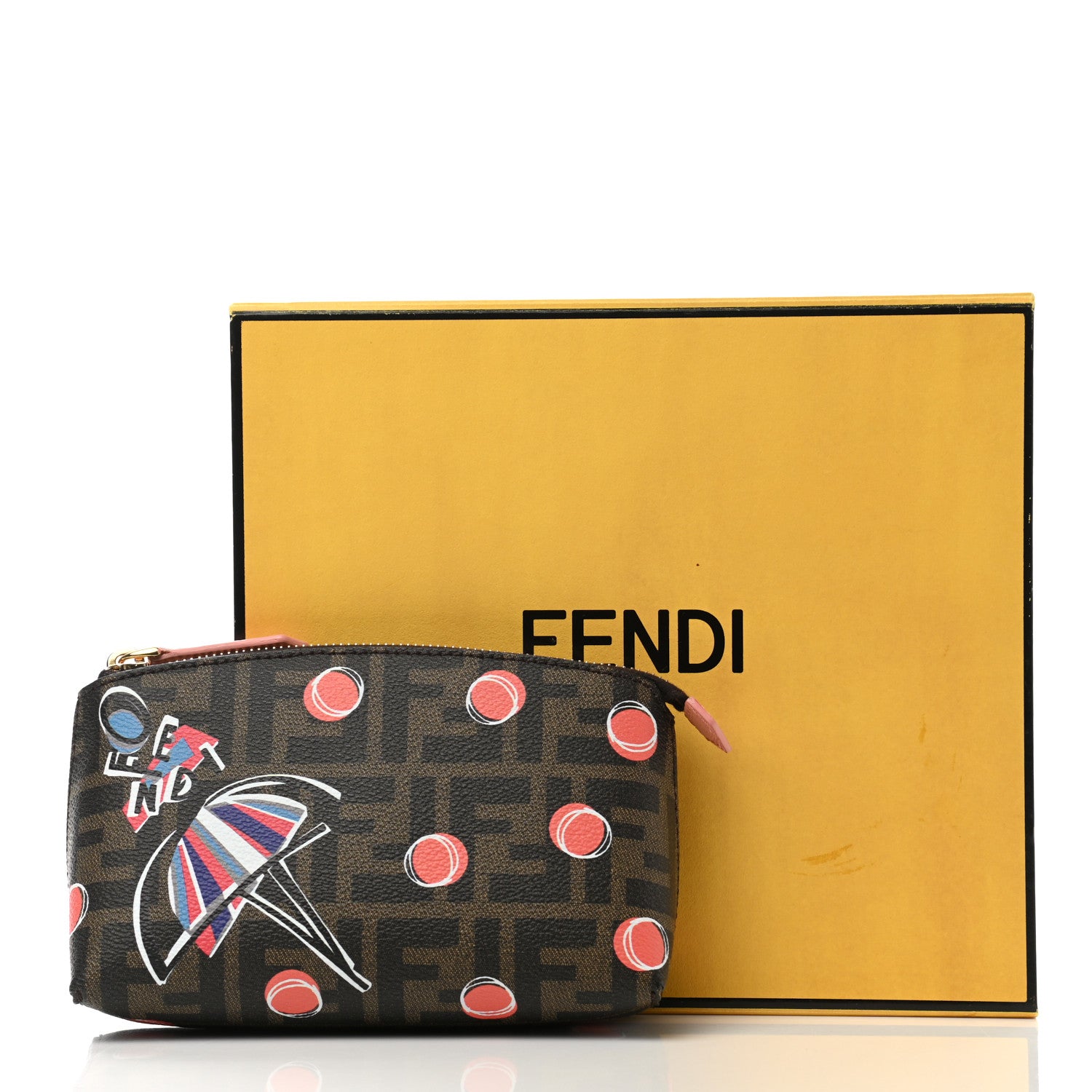 Fendi Zucca Spalmati Umbrella Print Cosmetic Pouch Tobacco 8 of 8