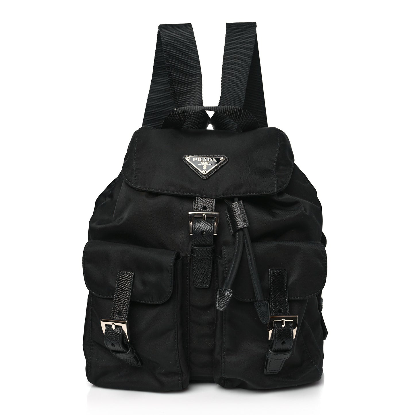 Tessuto Nylon Saffiano Small Backpack Black