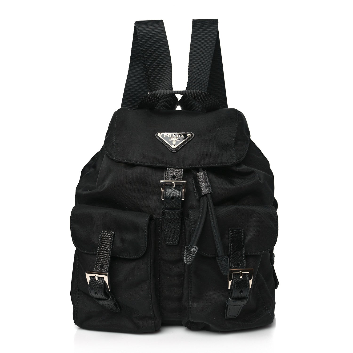 Prada Tessuto Nylon Saffiano Small Backpack Black 1 of 8