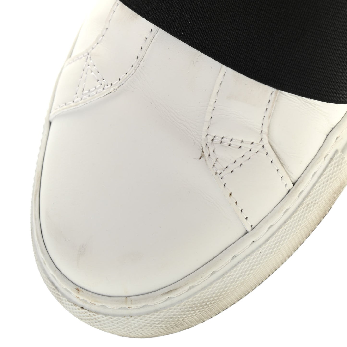 Calfskin Band Logo Womens Urban Street Sneakers 39.5 White Black