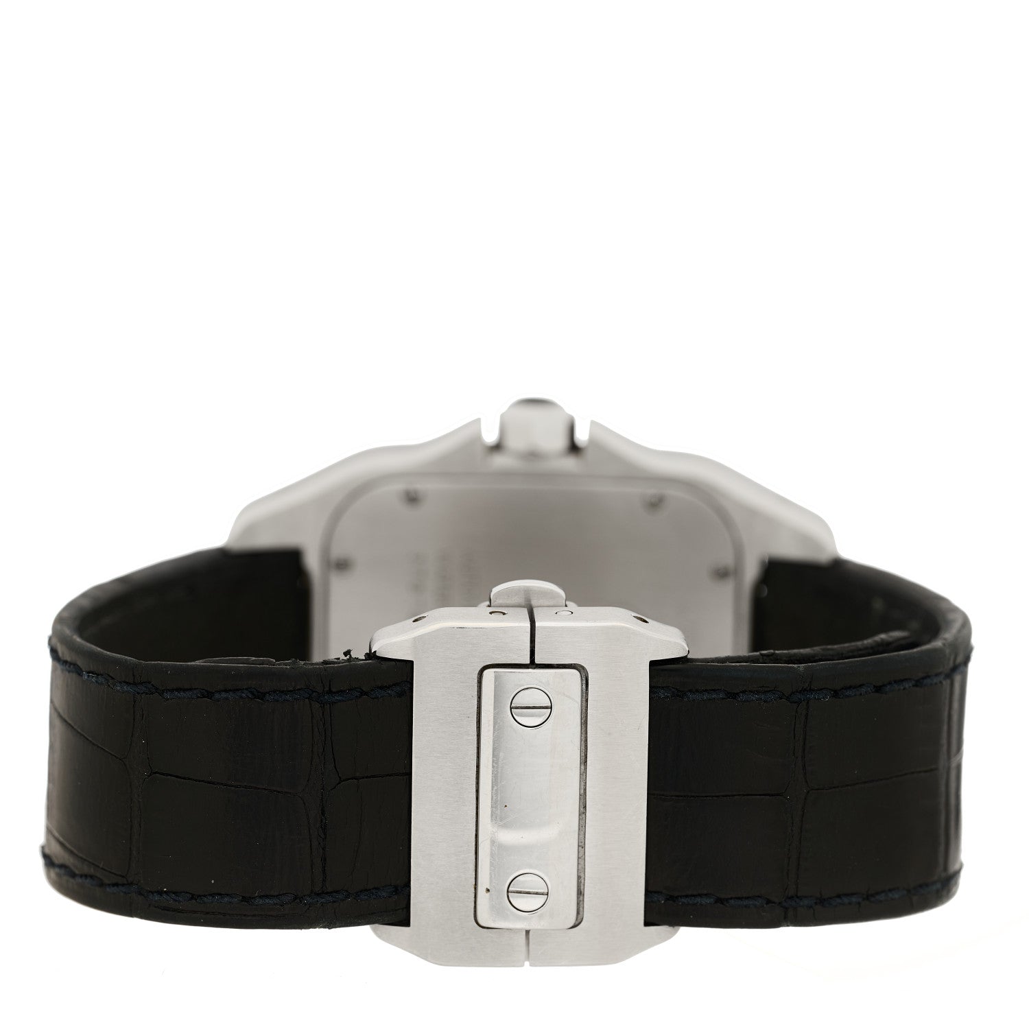 Cartier Stainless Steel Alligator 38mm Santos 100 Automatic Watch 3 of 4