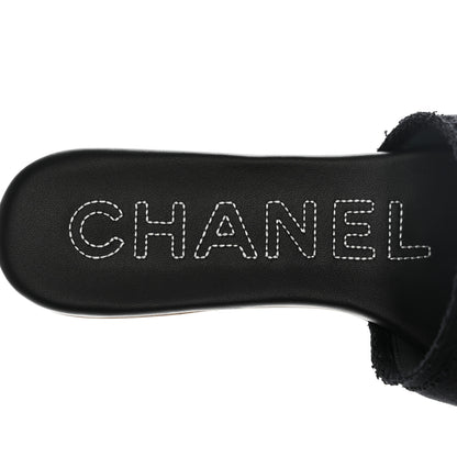 Chanel Jersey Knit CC Mules 39 Black 7 of 9