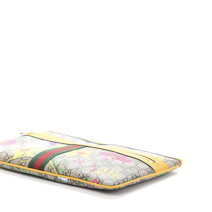 Gucci GG Supreme Monogram Flora Large Ophidia Pouch Clutch Beige Multicolor Crop 9 of 9