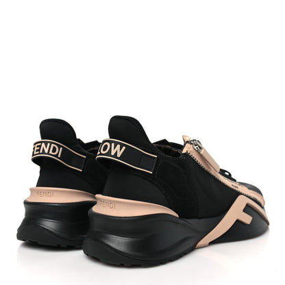 Fendi Nylon Suede Lycra Fendi Flow Low Top Sneakers 36 Black 5 of 9