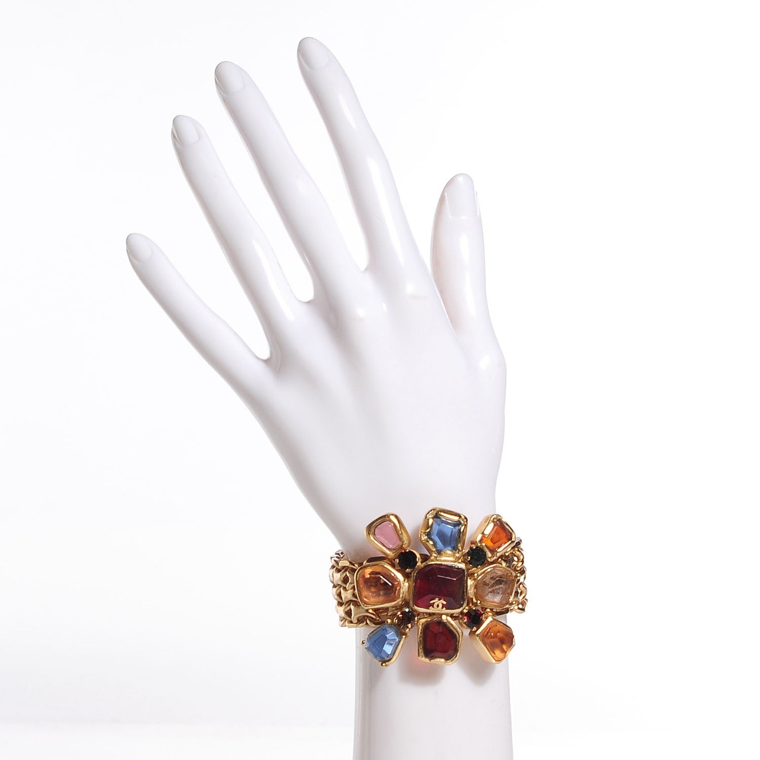 Chanel Gripoix Poured Glass CC Bracelet 2 of 4