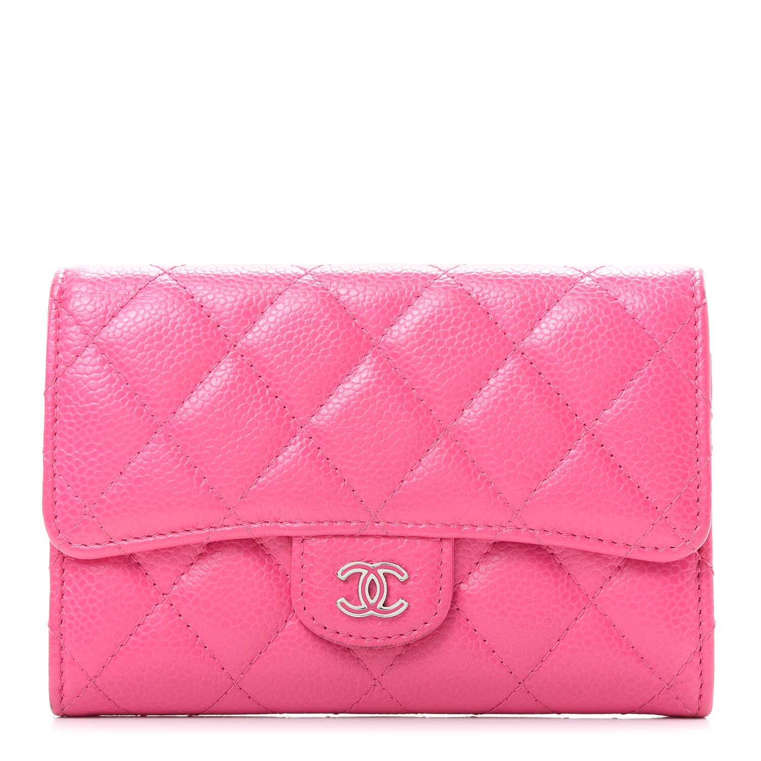 Chanel Caviar Quilted Small Flap Wallet Pink 1 of 7