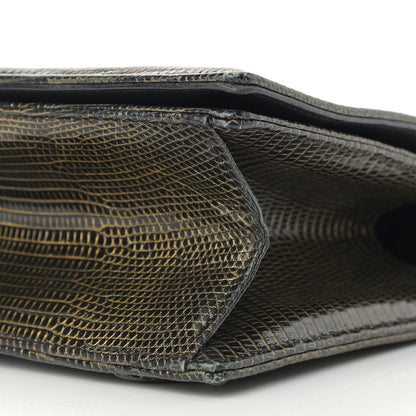 Christian Dior Lizard Medium Diorama Flap Bag Black Gold 10 of 13