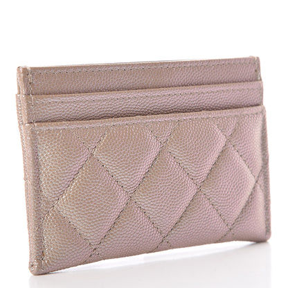 Chanel Iridescent Caviar Quilted Card Holder Beige 3 of 9