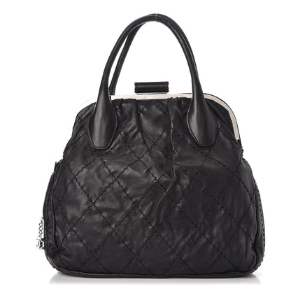 Chanel Calfskin Stitched Expandable Frame Bag Black 1 of 8