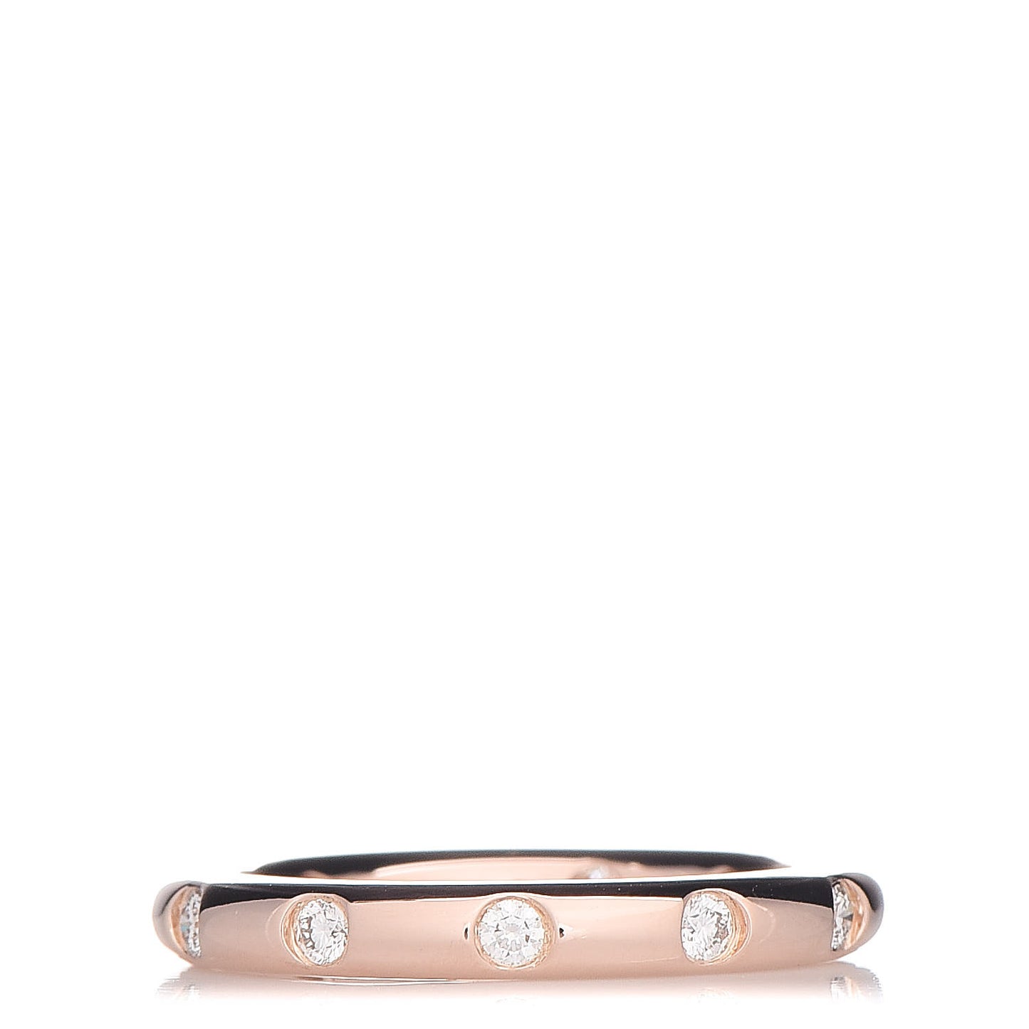 18K Rose Gold Diamond Bezet Band Ring 47 4