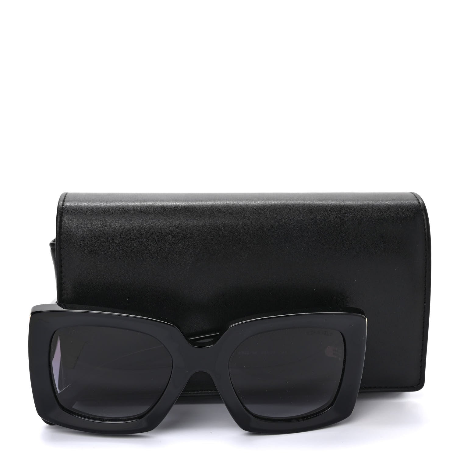 Chanel Acetate Rectangle Sunglasses 5435 Black 7 of 7