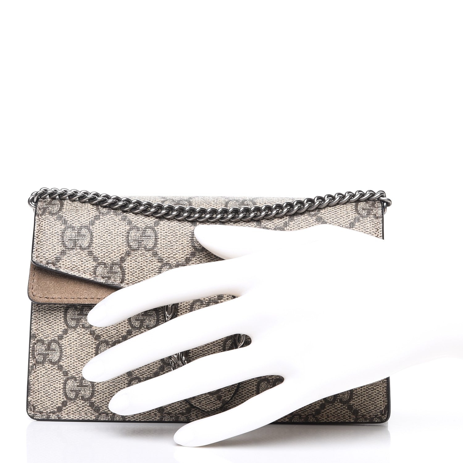 Gucci GG Supreme Monogram Super Mini Dionysus Shoulder Bag Taupe 3 of 9
