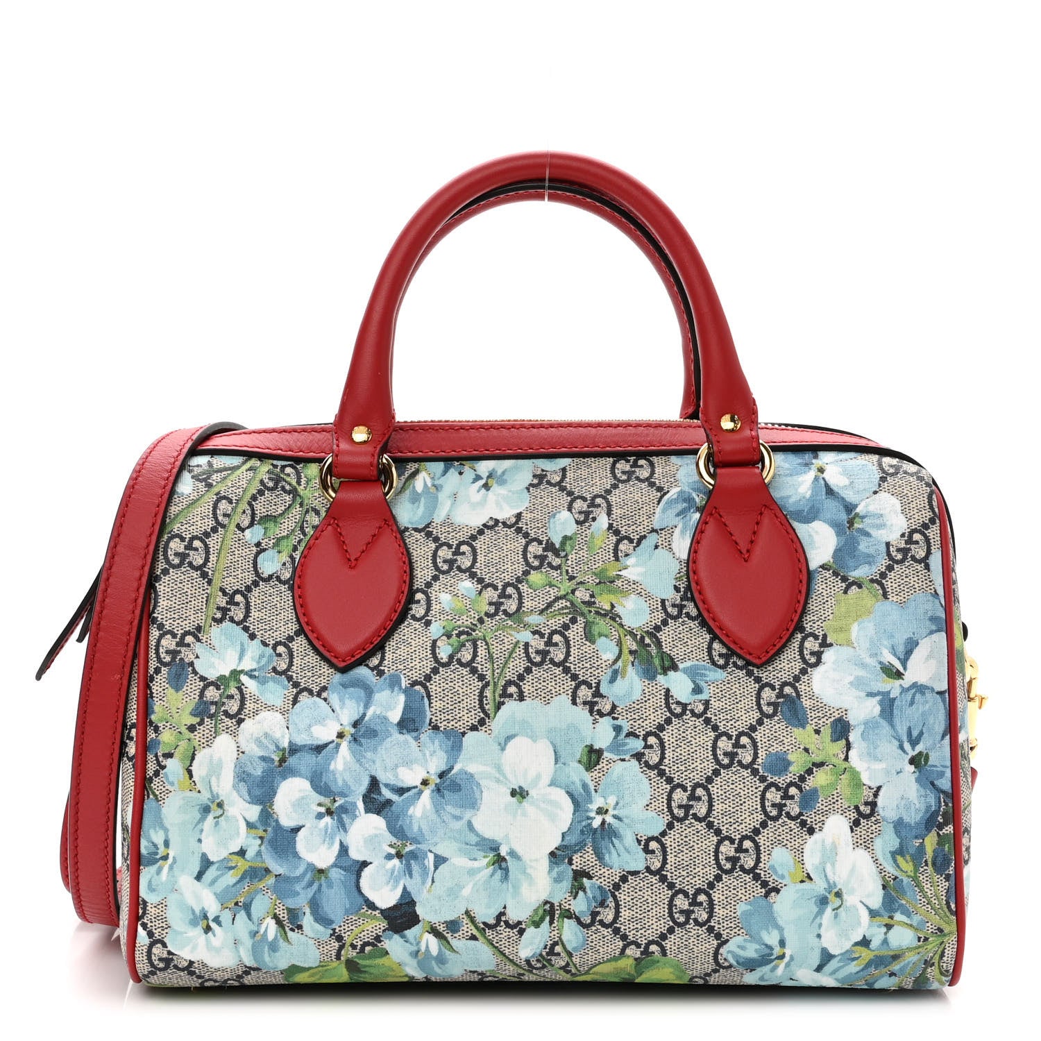 Gucci GG Supreme Monogram Blooms Small Boston Beige Blue Navy Hibiscus Red 1 of 10