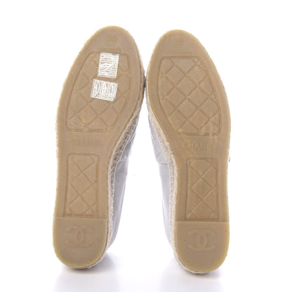 Chanel Lambskin Quilted CC Espadrilles 38 Grey 7 of 11