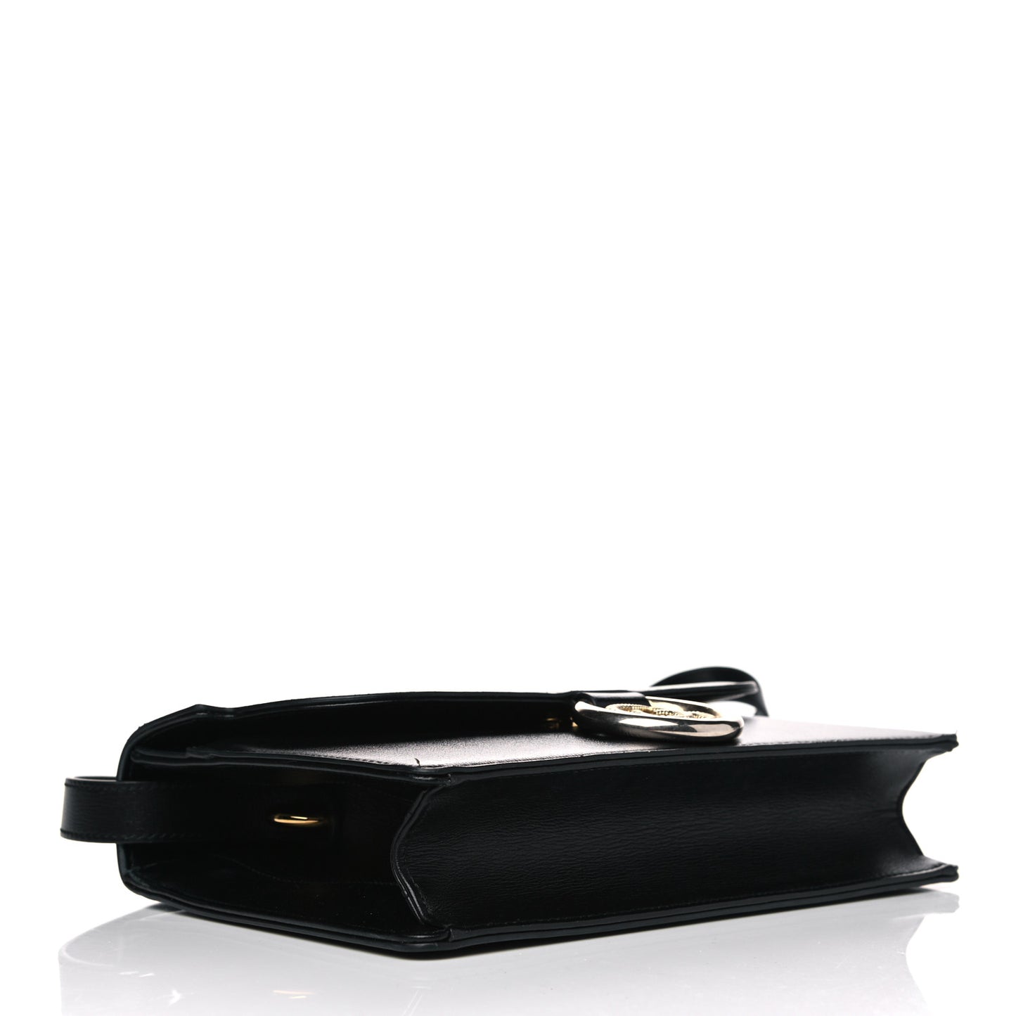 Textured Calfskin Small Torchon GG Ring Shoulder Bag Black