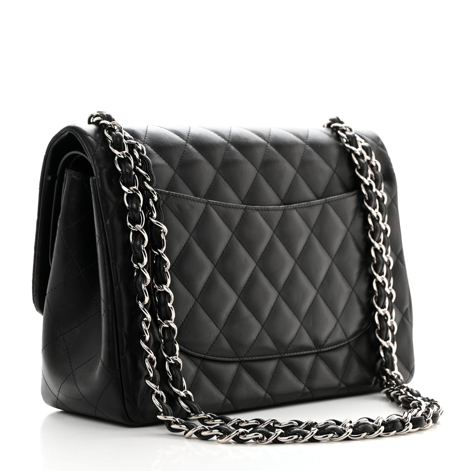 Chanel Lambskin Quilted Jumbo Double Flap Black 3 of 12