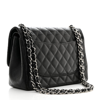Chanel Lambskin Quilted Jumbo Double Flap Black 3 of 12