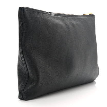 Gucci Pebbled Calfskin Large Logo Portfolio Clutch Black 3 of 8