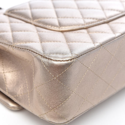 Chanel Metallic Lambskin Quilted Medium Double Flap Gold 14 of 16