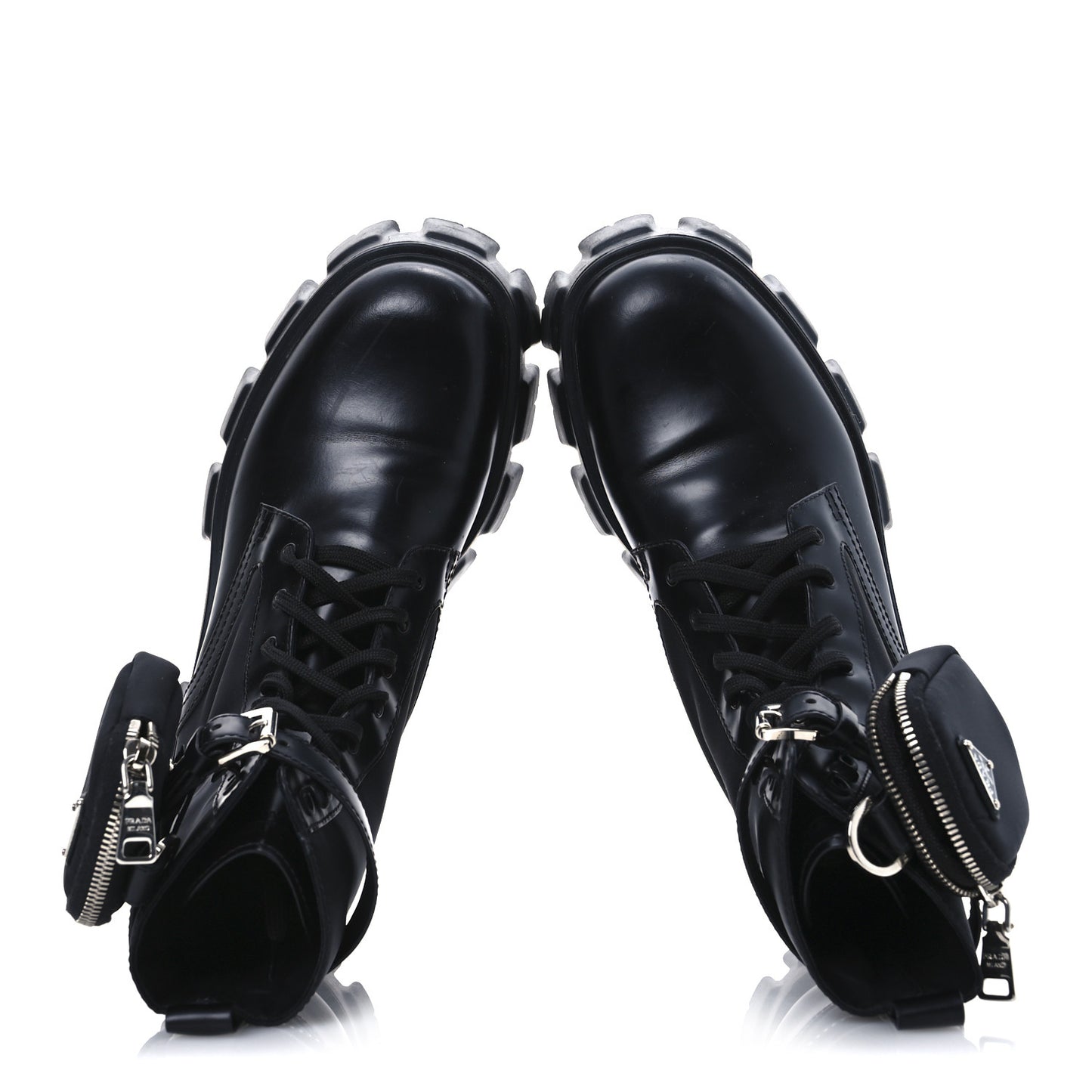 Spazzolato Rois Re-Nylon Metal Triangle Logo Monolith Pouch Pocket 55mm Boots 41 Black