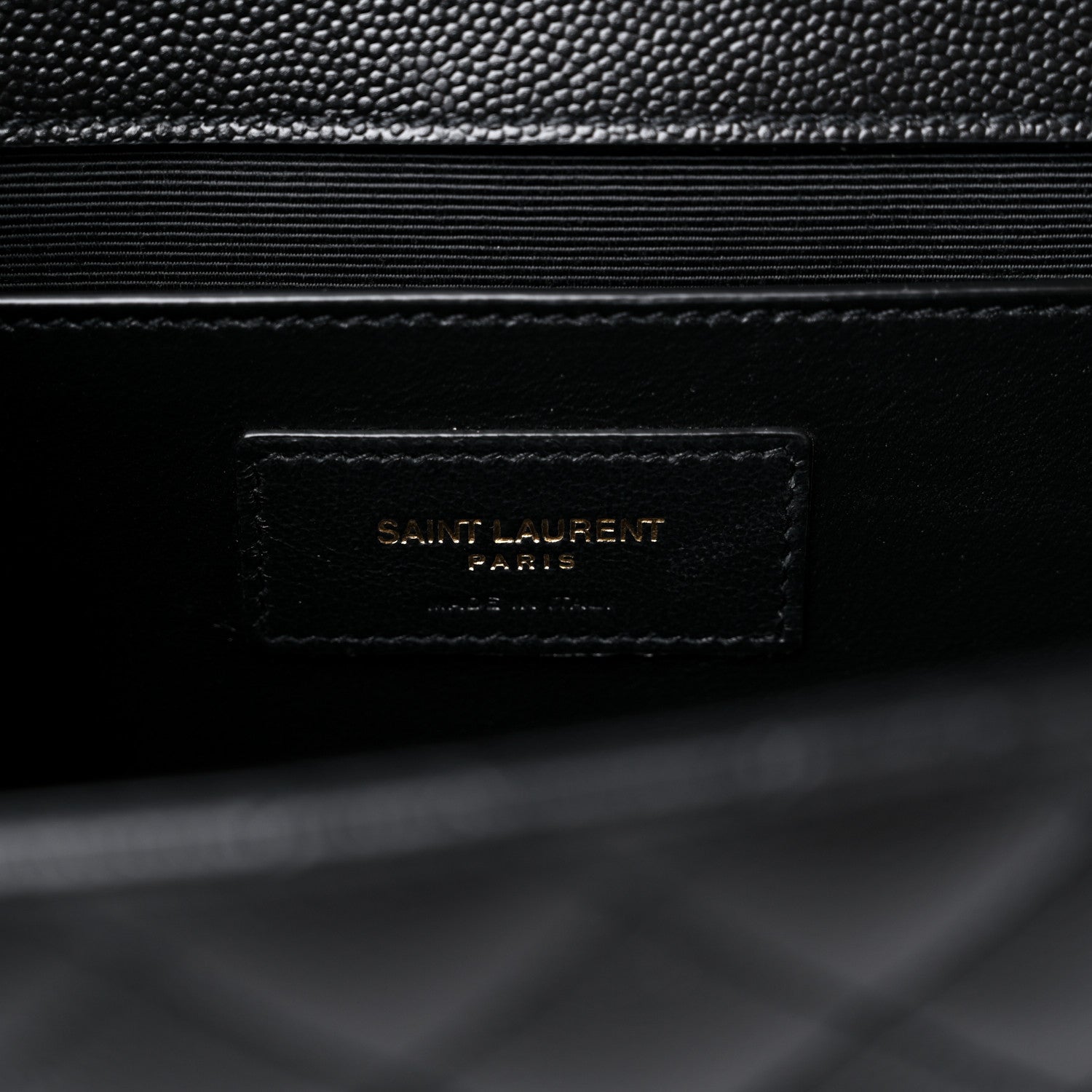 Saint Laurent Grain De Poudre Textured Mixed Matelasse Triquilt Medium Monogram Satchel Black 7 of 10