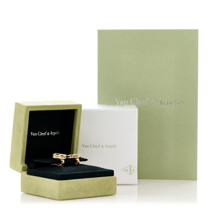 Van Cleef & Arpels 18K Yellow Gold Guilloche Vintage Alhambra Earrings 5 of 5