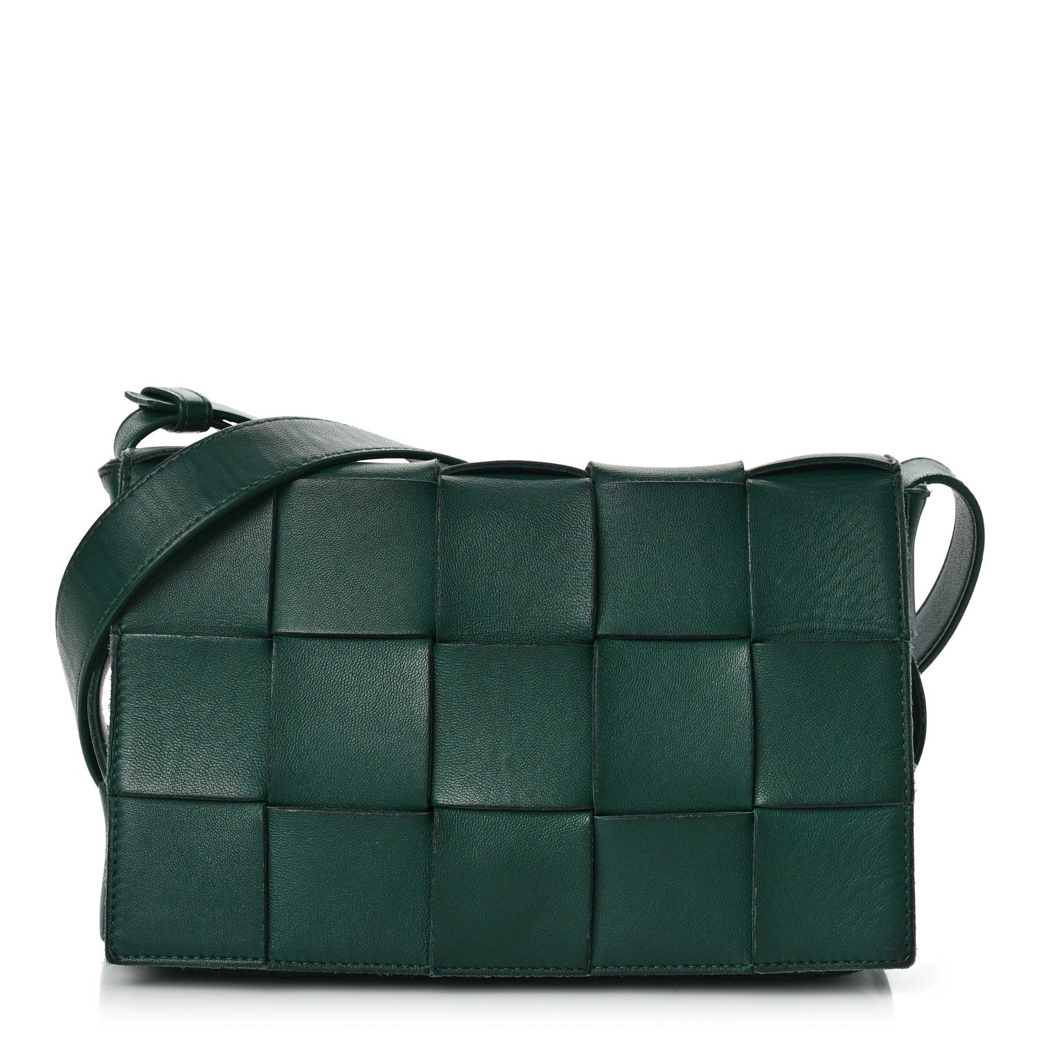 Bottega Veneta Lambskin Maxi Intrecciato Cassette Crossbody Bag Raintree Green 1 of 7