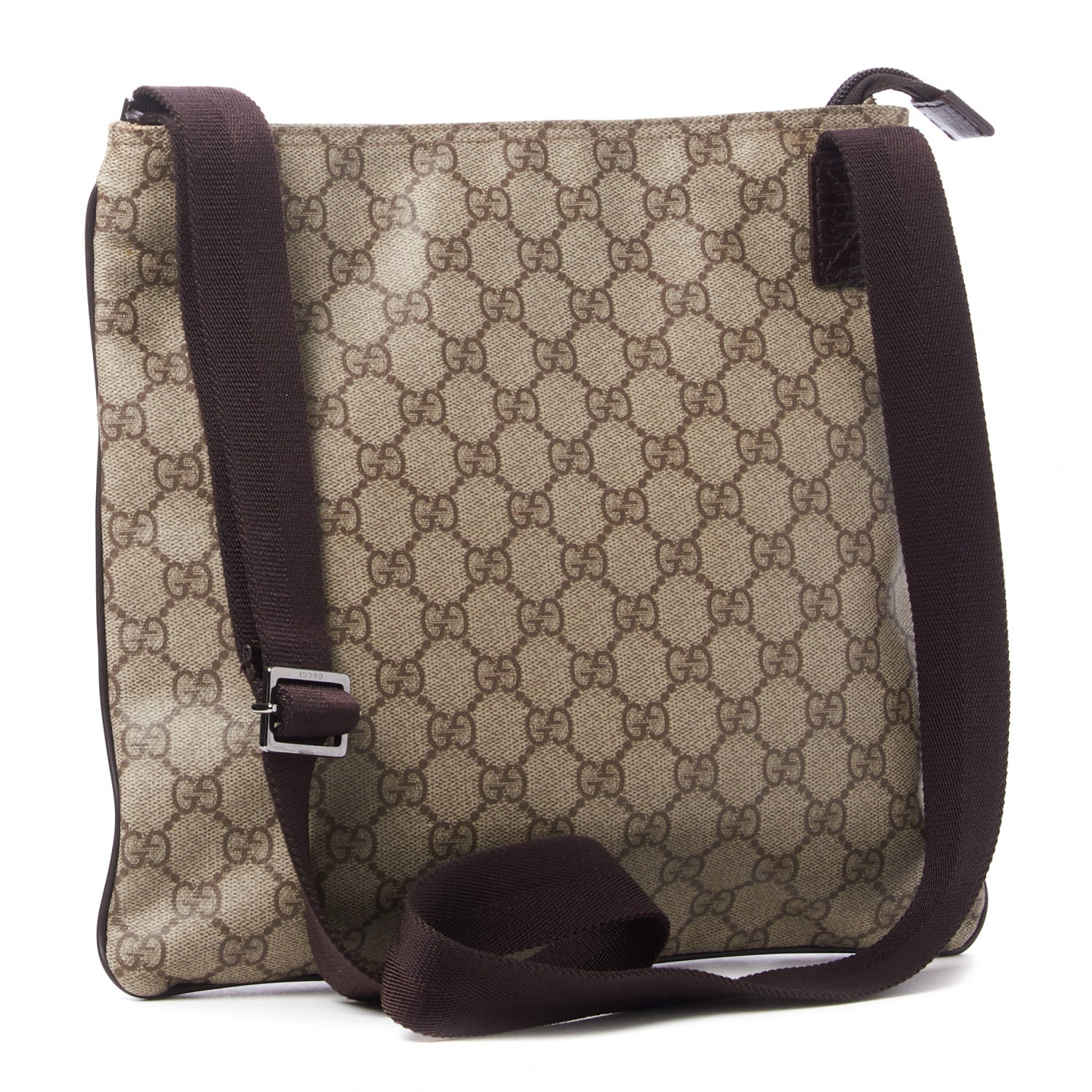 Gucci GG Plus Monogram Medium Flat Messenger Bag Dark Brown 3 of 9