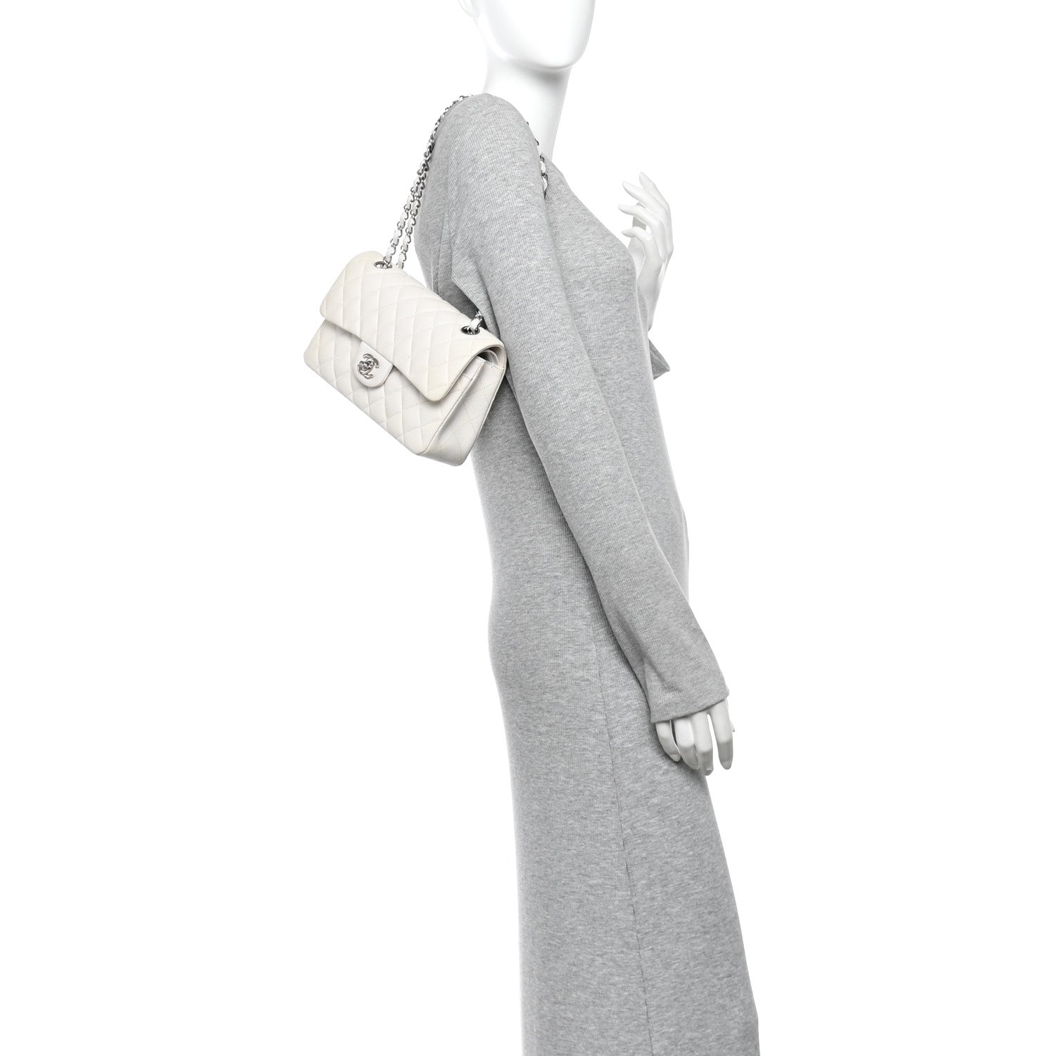 Chanel Caviar Quilted Small Double Flap White 2 of 10