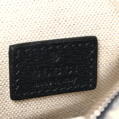 Gucci GG Supreme Monogram Textured Dollar Calfskin Web Mini Ophidia Double Zip Messenger Bag Beige Blue 6 of 10