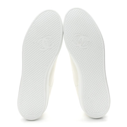 Chanel Calfskin CC Womens Sneakers 39.5 White 6 of 9