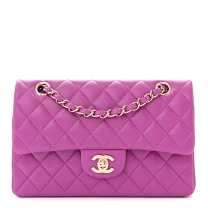 Chanel Lambskin Quilted Small Double Flap Purple 1 of 10