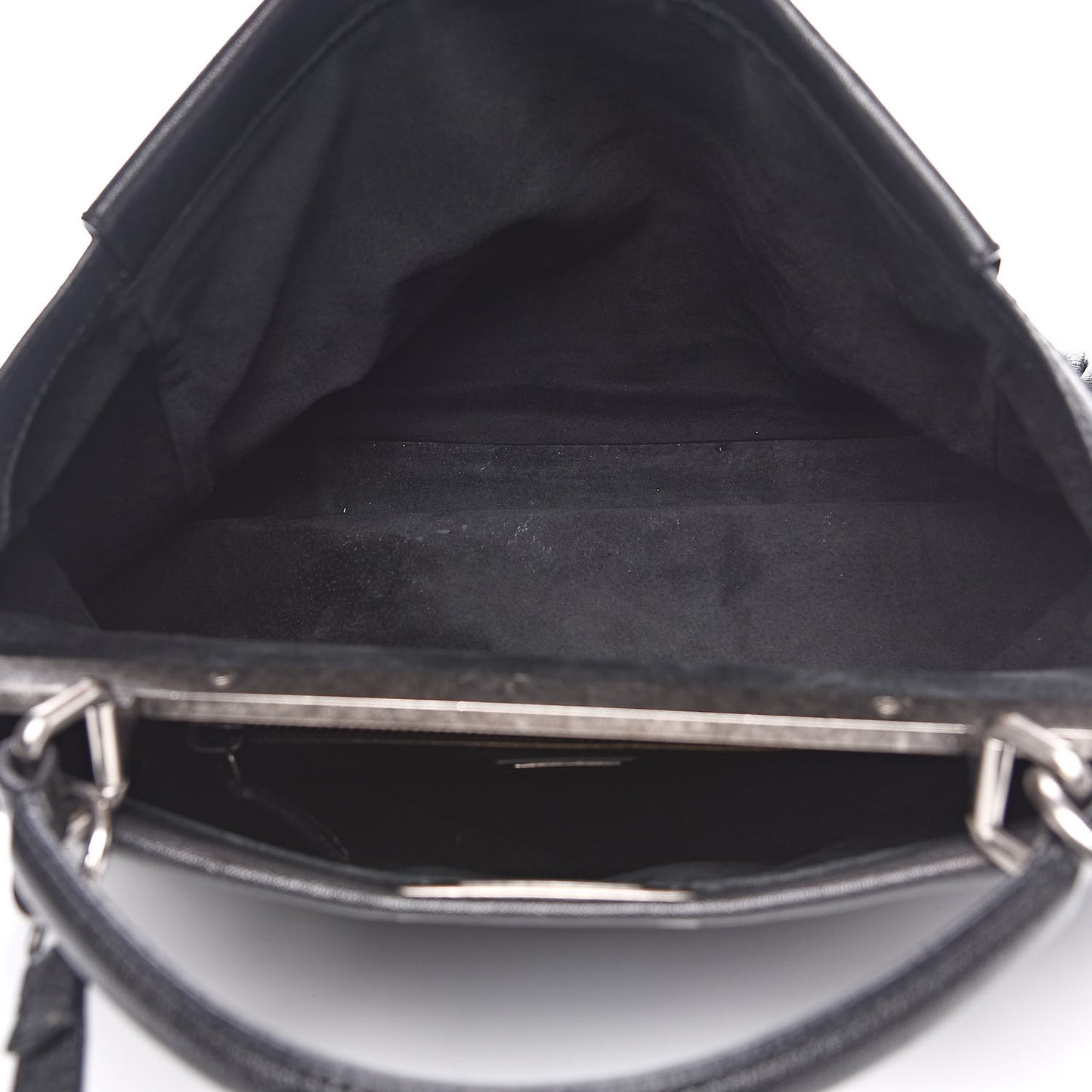 Goatskin Large Peekaboo Iconic Satchel Black