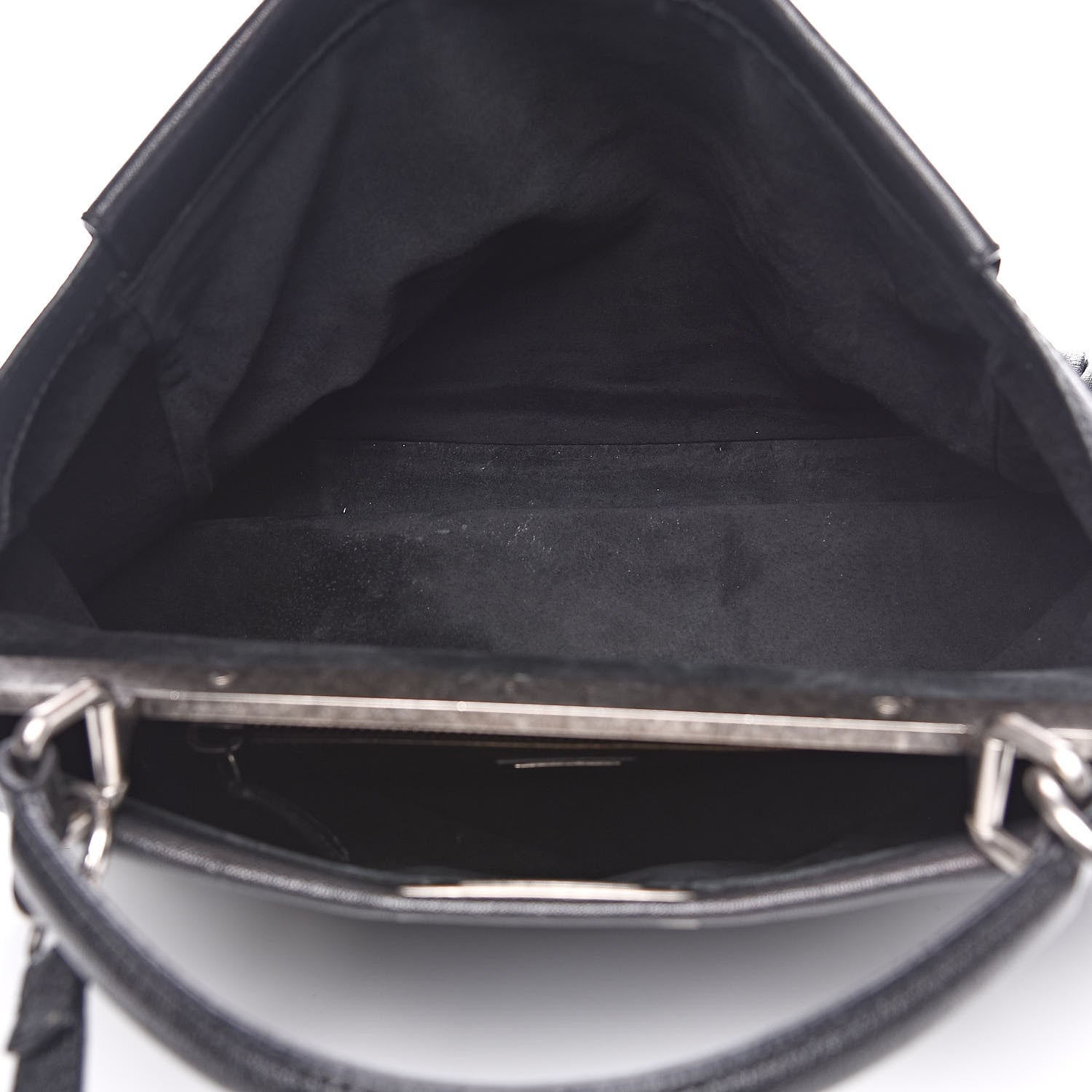 Fendi Goatskin Large Peekaboo Iconic Satchel Black 6 of 15